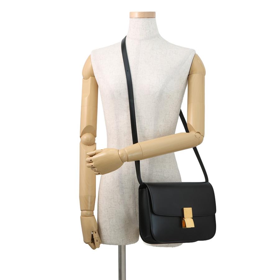 セリーヌ ショルダーバッグ クラシックボックス ミディアム ボックスカーフレザー 189173DLS CELINE 黒 セリーヌ ショルダーバッグ クラシックボックス ミディアム ボックス