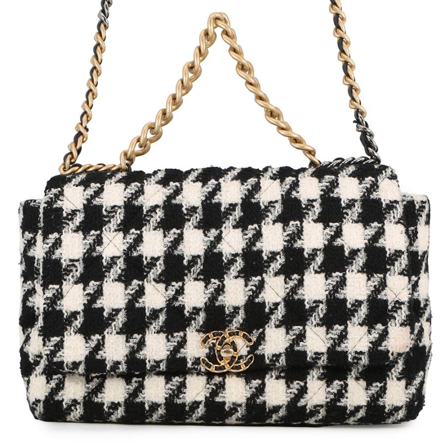シャネル チェーンショルダーバッグ CHANEL19 ディズヌフ マキシ ツイード AS1162 CHANEL 2way 白 黒 シャネル チェーンショルダーバッグ CHANEL19 ディズヌフ マキシ