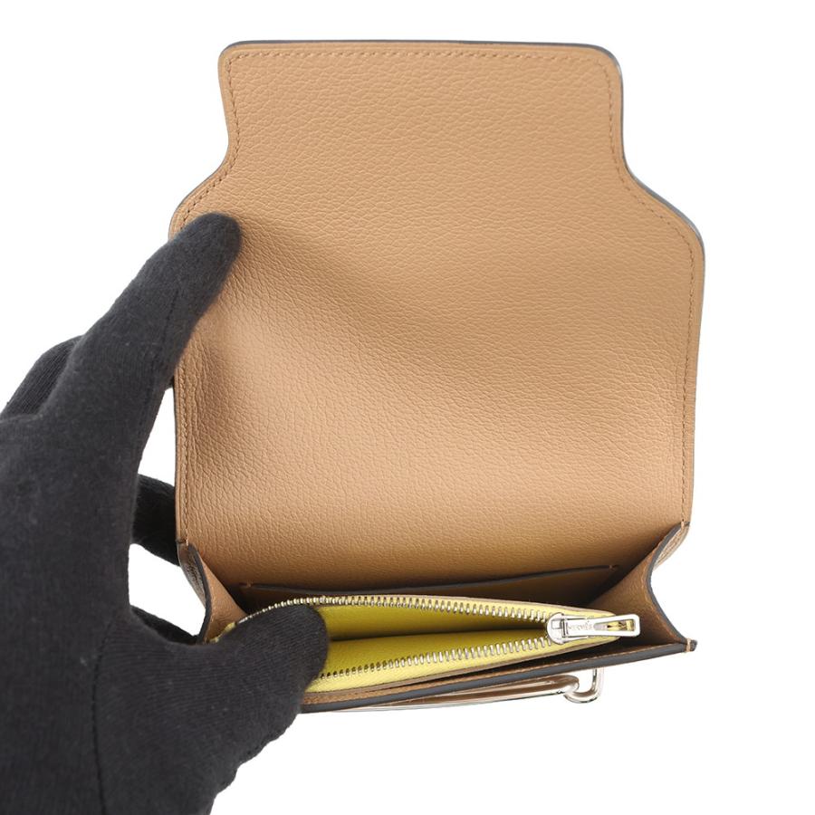 エルメス 財布 ロウリス ルリ スリム ヴェルソ  チャイ/ライム/シルバー金具エバーカラー U刻印 財布 【安心保証】の画像