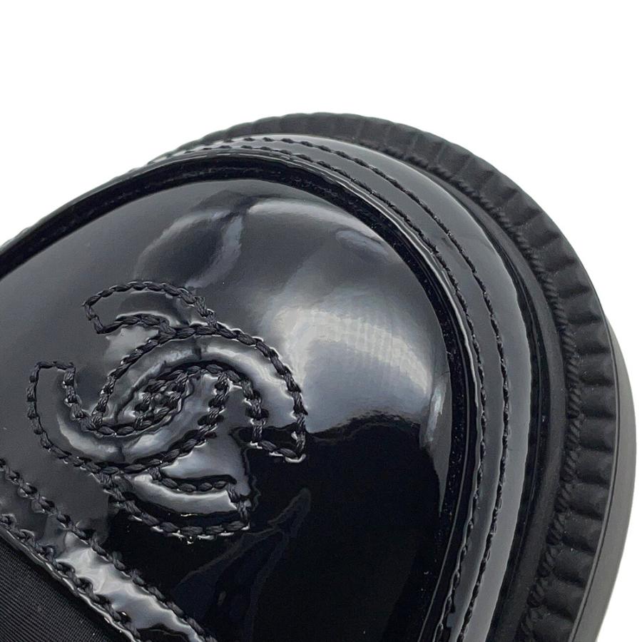 シャネル ショートブーツ ココマーク レースアップ ナイロン/パテント レディースサイズ36C G38086 CHANEL 靴 黒 【安心保証】_7