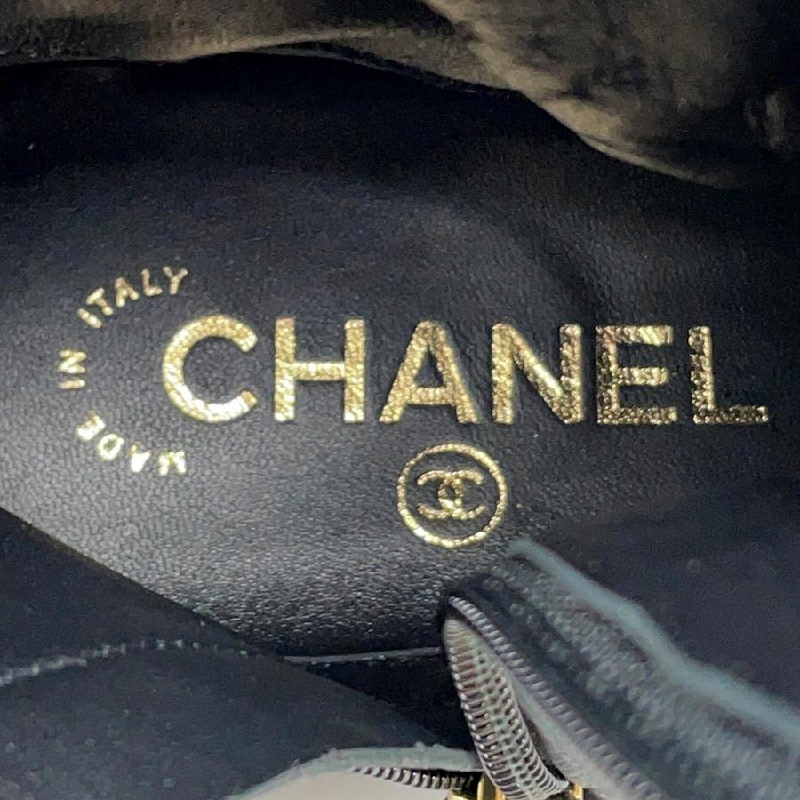 シャネル ショートブーツ ココマーク レースアップ ナイロン/パテント レディースサイズ36C G38086 CHANEL 靴 黒 【安心保証】_9