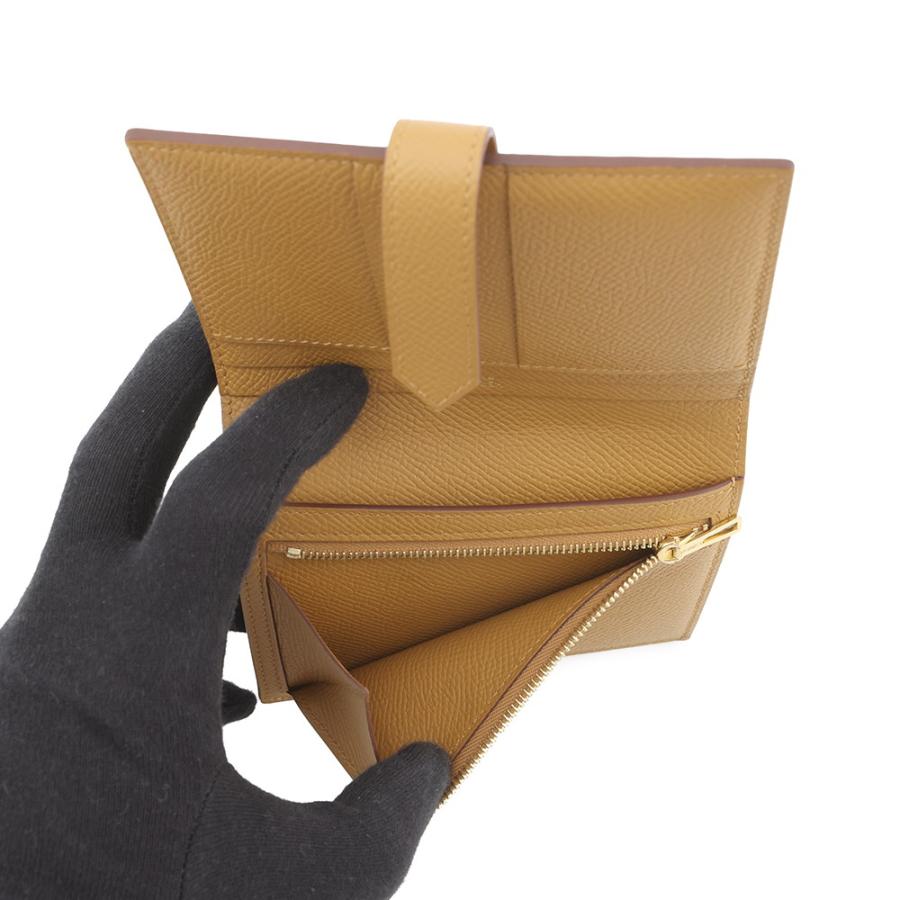 エルメス 二つ折り財布 ベアンコンパクト セサミ/ゴールド金具 エプソン W刻印 財布 【安心保証】の画像