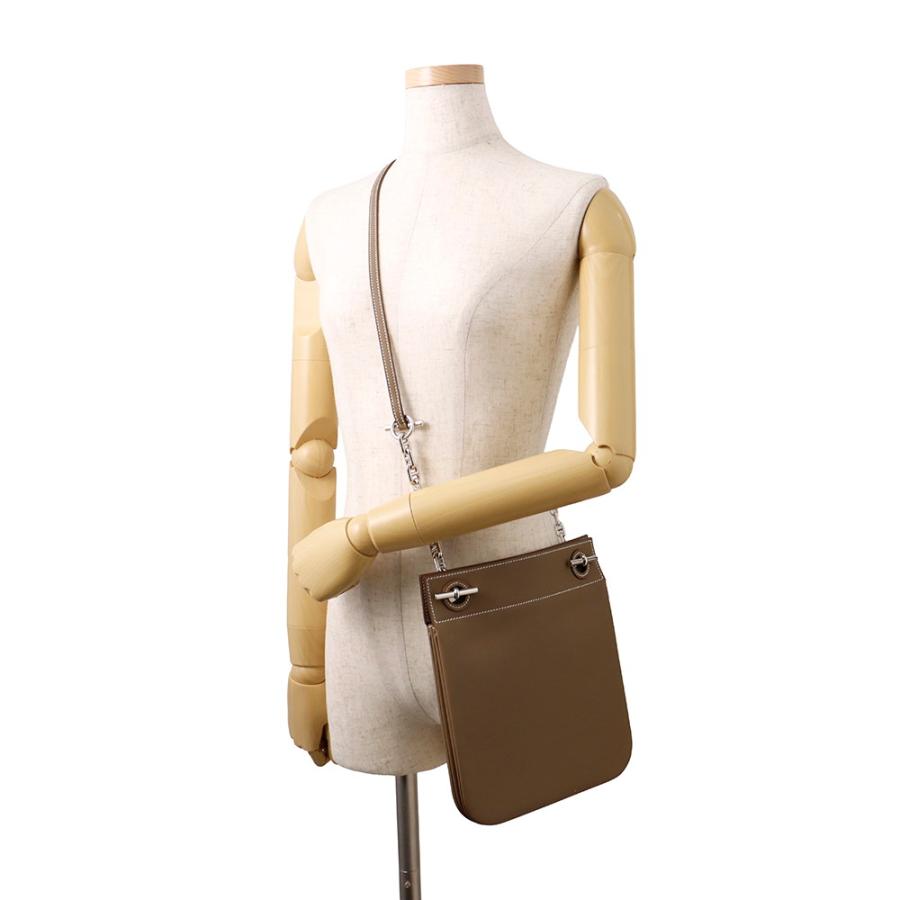 エルメス ショルダーバッグ ポッシュ・クリケティス エトゥープ/シルバー金具 スイフト K刻印 エルメス ショルダーバッグ ポッシュ・クリケティス エトゥープ