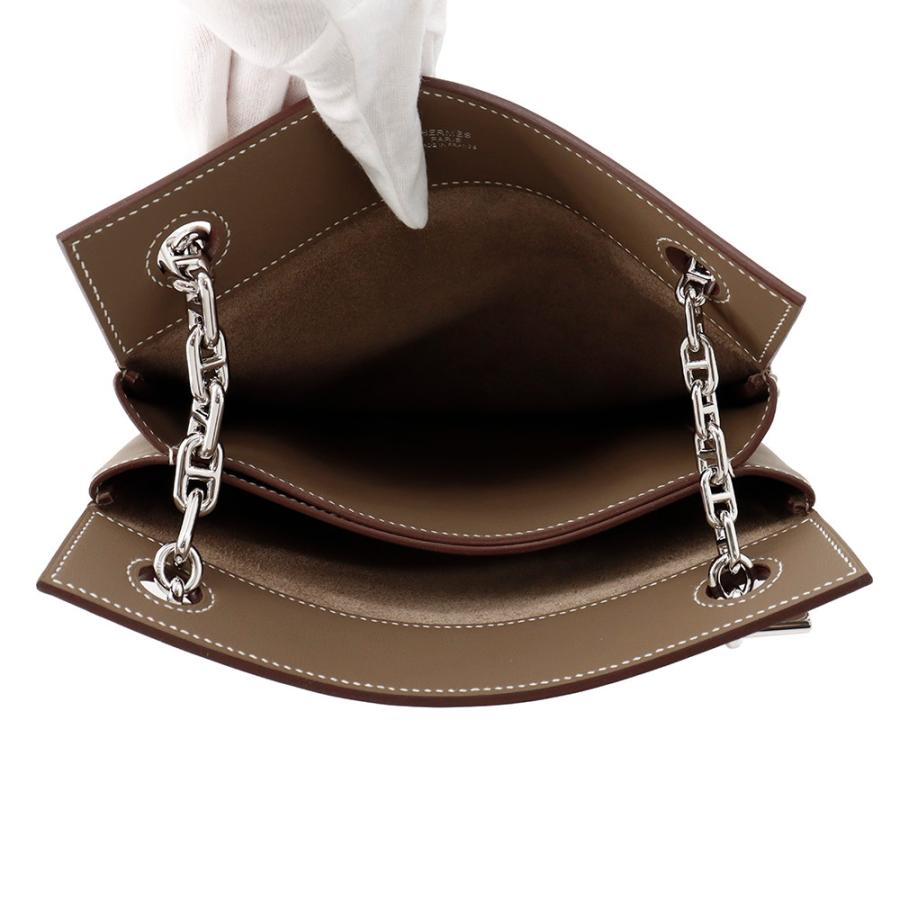 エルメス ショルダーバッグ ポッシュ・クリケティス エトゥープ/シルバー金具 スイフト K刻印 エルメス ショルダーバッグ ポッシュ・クリケティス エトゥープ