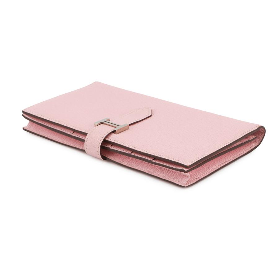 エルメス 長財布 ベアンスフレ ローズサクラ/シルバー金具 シェブルミゾル T刻印 財布 【安心保証】の画像