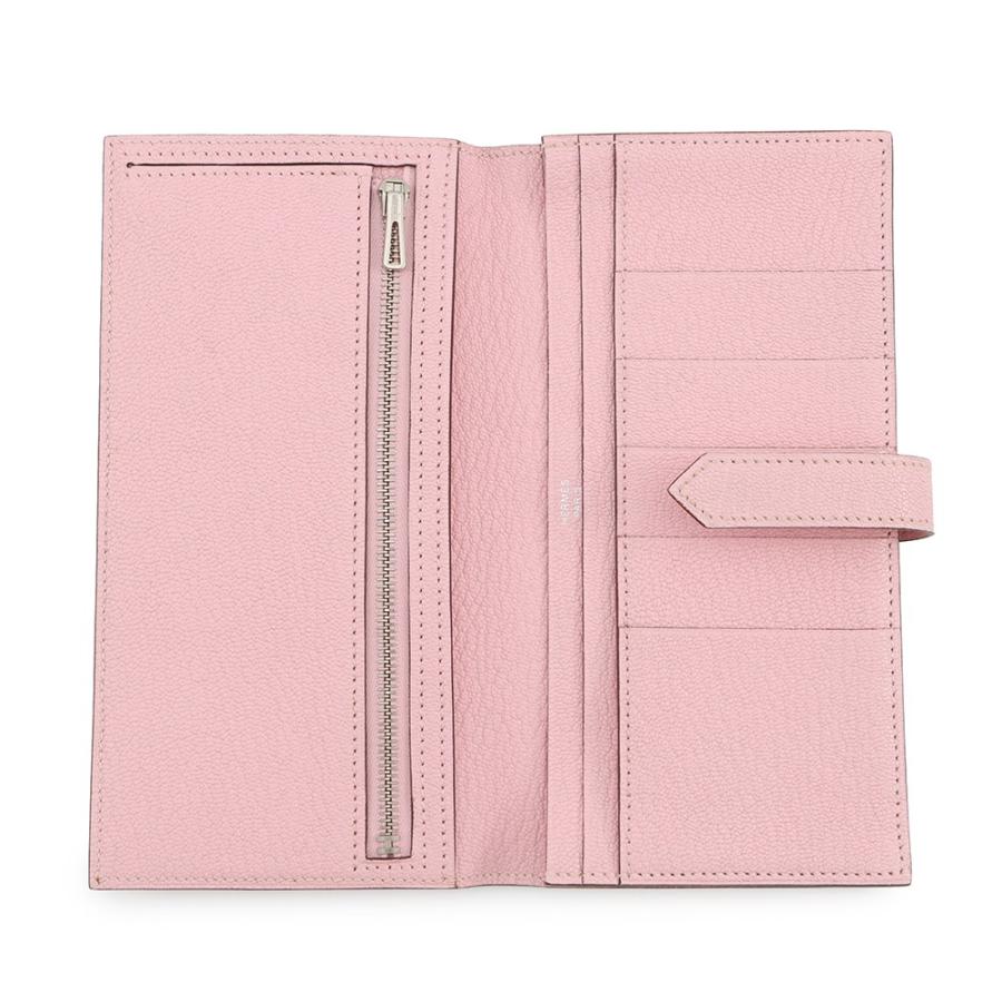 エルメス 長財布 ベアンスフレ ローズサクラ/シルバー金具 シェブルミゾル T刻印 財布 【安心保証】の画像