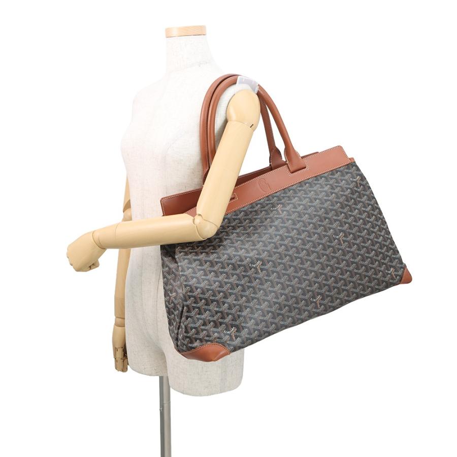 ゴヤール ベルシャスMM PVCxレザー トートバッグ グレー ゴヤール トートバッグ ベルシャスMM PVC レザー GOYARD 黒 ブラウン