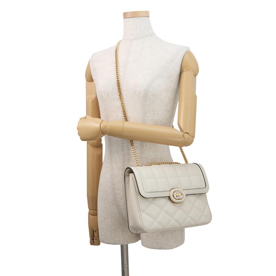 グッチ ショルダーバッグ デコ チェーンショルダーバッグ レザー 850524 GUCCI 2way バッグ 白 アウトレット品_4