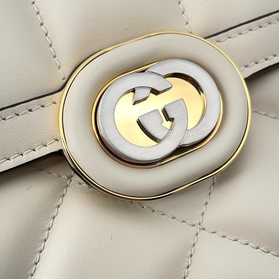 グッチ ショルダーバッグ デコ チェーンショルダーバッグ レザー 850524 GUCCI 2way バッグ 白 アウトレット品_9