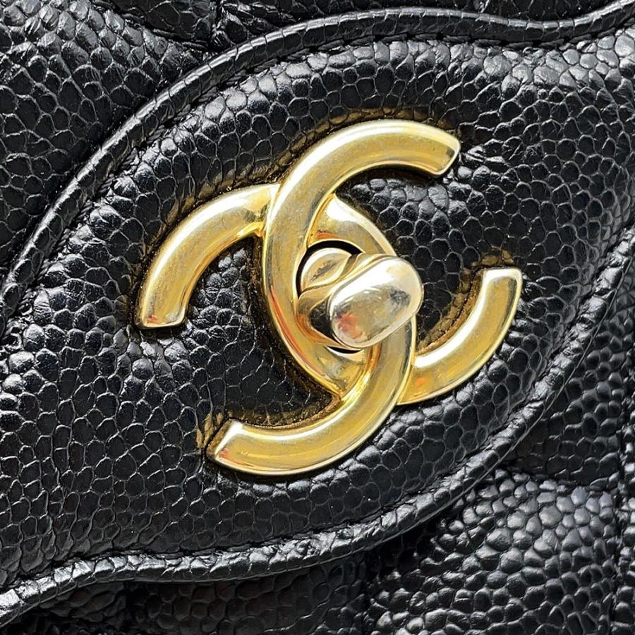 シャネル チェーンショルダーバッグ マトラッセ ココマーク ダブルチェーン ソフトキャビアスキン CHANEL 黒 【安心保証】_10