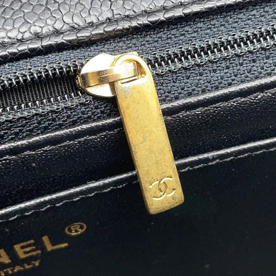 シャネル チェーンショルダーバッグ マトラッセ ココマーク ダブルチェーン ソフトキャビアスキン CHANEL 黒 【安心保証】_11
