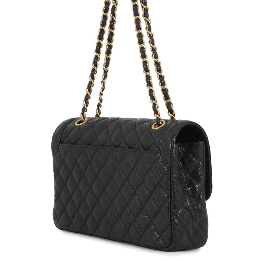 シャネル チェーンショルダーバッグ マトラッセ ココマーク ダブルチェーン ソフトキャビアスキン CHANEL 黒 【安心保証】_1