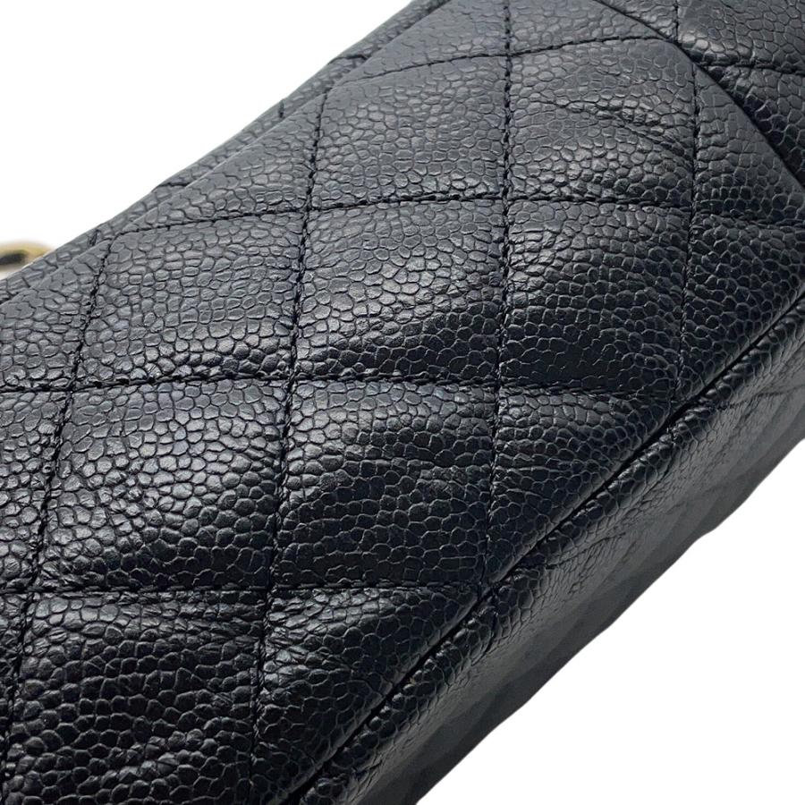シャネル チェーンショルダーバッグ マトラッセ ココマーク ダブルチェーン ソフトキャビアスキン CHANEL 黒 【安心保証】_7