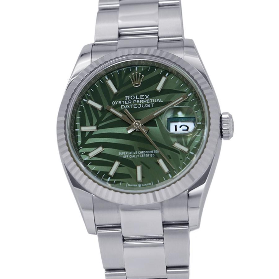 オーダー品　デイトジャスト 126200 K18WG ラージ天然ダイヤベゼル ロレックス デイトジャスト36 SS/K18WG 126200 ROLEX 腕時計 オリーブ