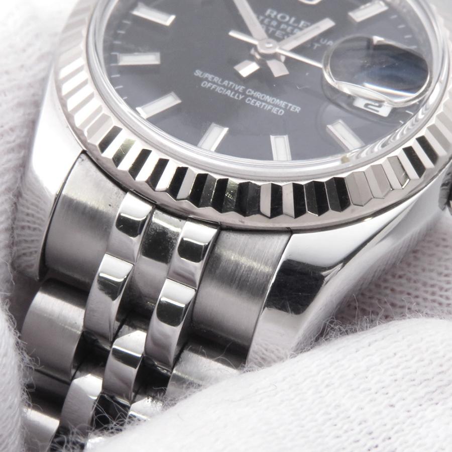 ロレックス デイトジャスト ランダムシリアル ルーレット 179174 ROLEX 腕時計 ウォッチ 黒文字盤 ロレックス デイトジャスト ランダムシリアル ルーレット 179174 ROLEX