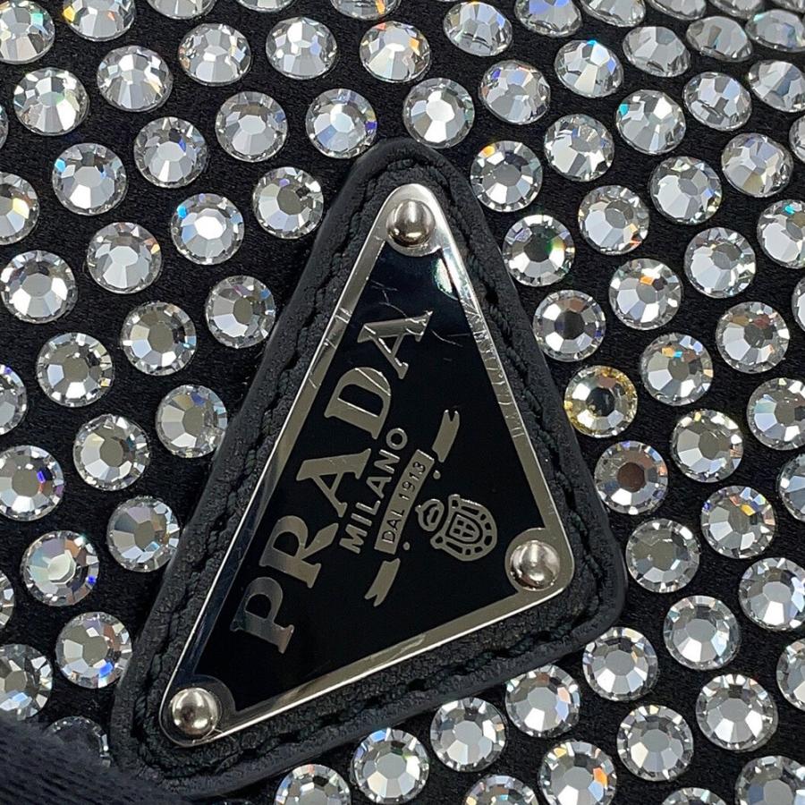 PRADA サテンビジューバッグ プラダ ショルダーバッグ トライアングルポーチ クリスタルビジュー