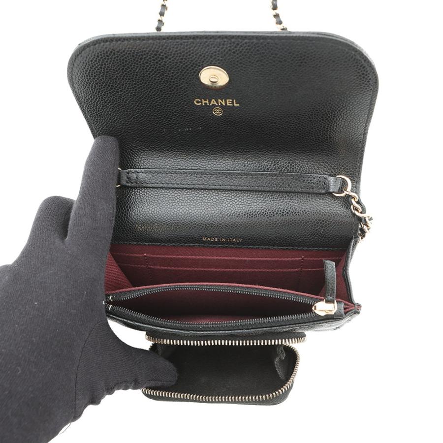 シャネル チェーンウォレット ココマーク ビジネスアフィニティ ミニ キャビアスキン AP2914 CHANEL 財布 黒 シャネル チェーンウォレット ココマーク ビジネスアフィニティ ミニ