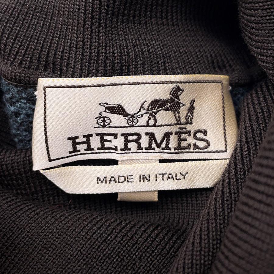 エルメス ニット タートルネック 総柄 ウール メンズサイズXS HERMES トップス_4