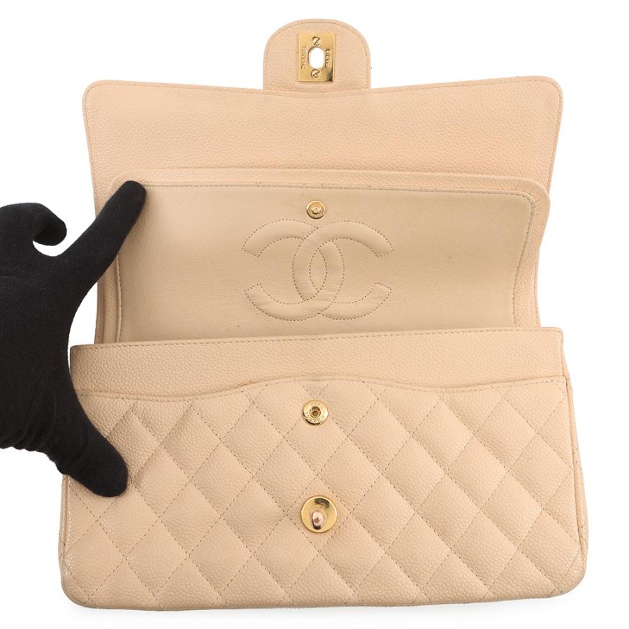 シャネル チェーンショルダーバッグ マトラッセ25 ココマーク ダブルチェーン キャビアスキン A01112 CHANEL 【安心保証】の画像