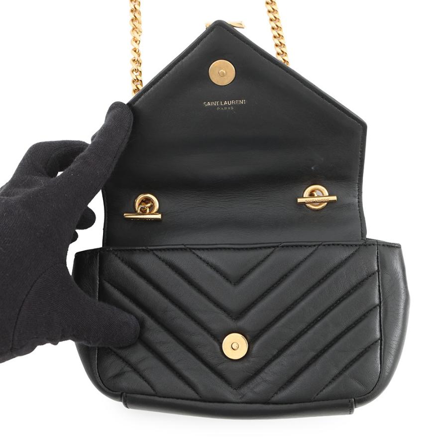 サンローランパリ チェーンショルダーバッグ ベイビーチャイ レザー 399289 SAINT LAURENT PARIS 黒 【安心保証】_4