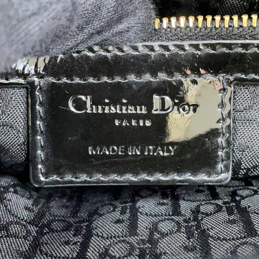 ディオール ハンドバッグ カナージュ レディディオール ラージ パテントレザー Christian Dior 2way 黒 【安心保証】_17