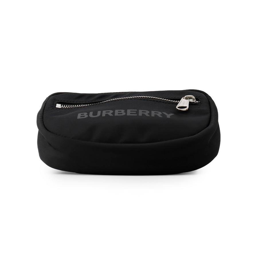 バーバリー ボディバッグ ロゴプリント ナイロン 8014519 BURBERRY ウエストポーチ 黒 【安心保証】