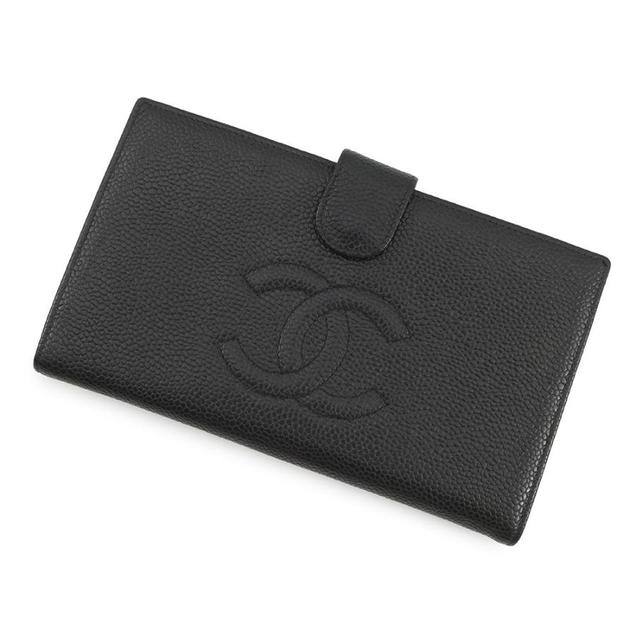 シャネル 長財布 ココマーク がま口 キャビアスキン A13498 CHANEL 財布 黒 シャネル 長財布 ココマーク がま口 キャビアスキン A13498 CHANEL