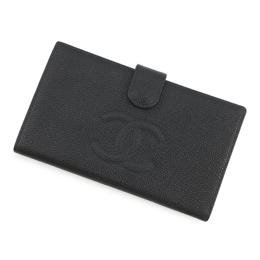 シャネル 長財布 ココマーク がま口 キャビアスキン A13498 CHANEL