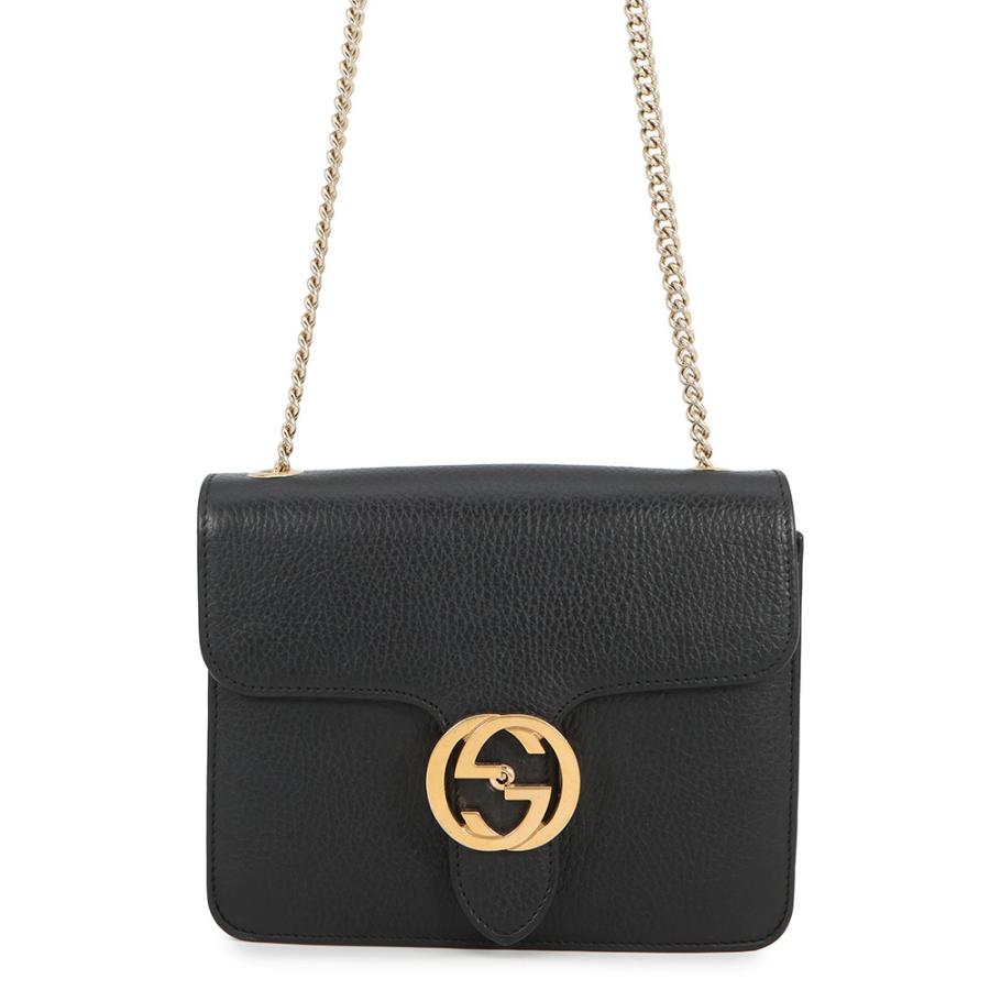グッチ チェーンショルダーバッグ インターロッキングG レザー 510304 GUCCI アウトレット品 黒 グッチ チェーンショルダーバッグ インターロッキングG レザー 510304