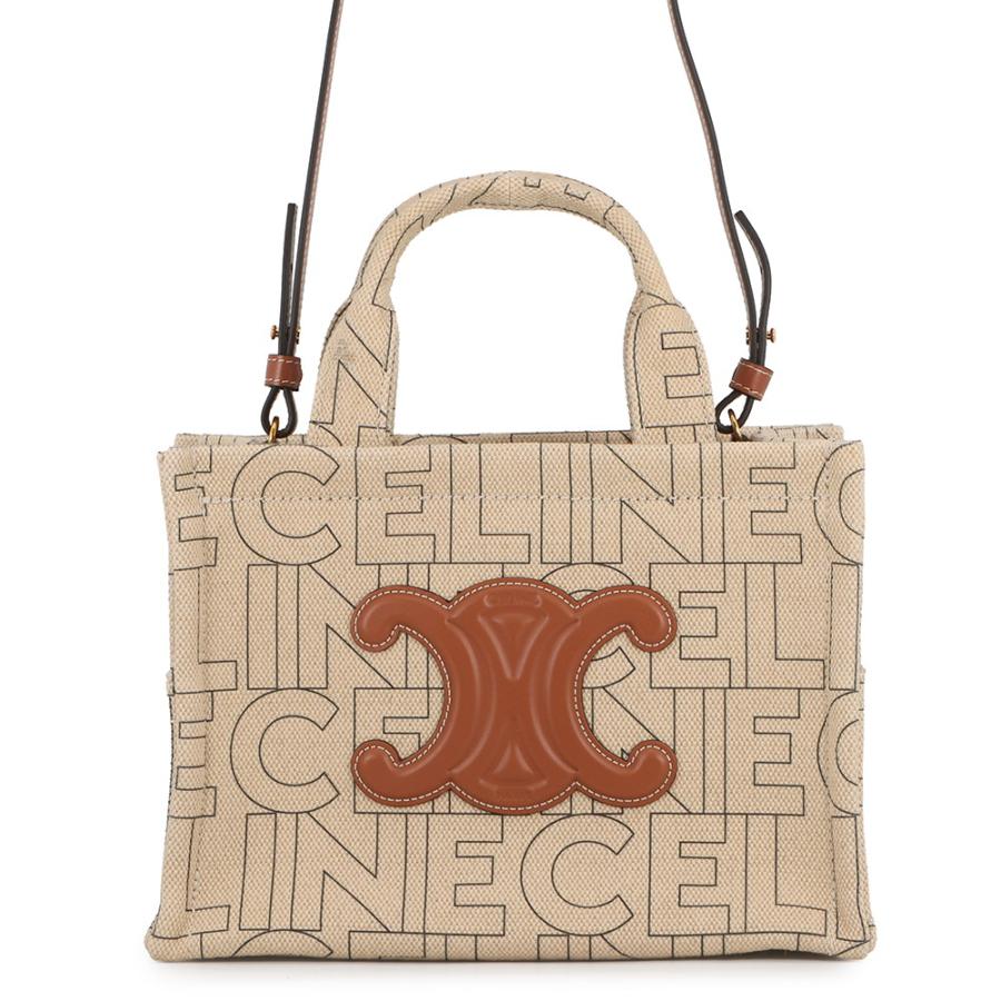 【CELINE】セリーヌ カバ タイス スモール バッグ トリオンフ×ロゴ 199162 ナチュラル×タン キャンバス×レザー/br4261tm セリーヌ ハンドバッグ カバ タイス スモール ロゴ トリオンフ