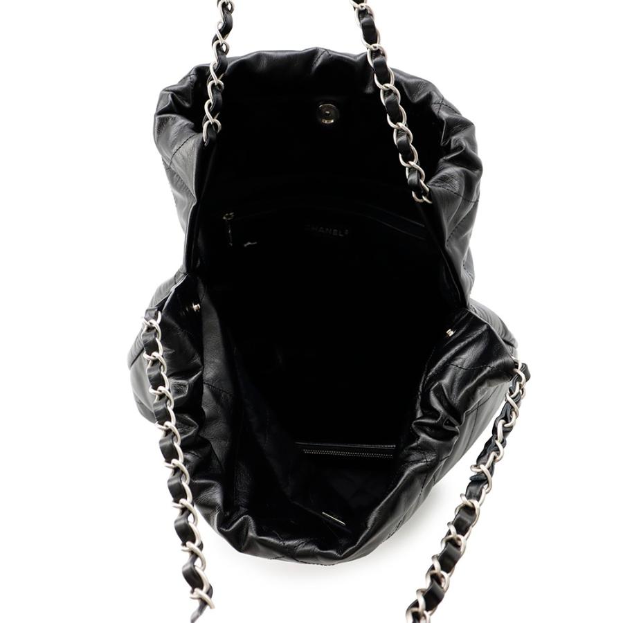シャネル チェーンショルダーバッグ CHANEL 22 マトラッセ スモール シャイニーカーフレザー AS3261 ポーチ付き 黒 シャネル チェーンショルダーバッグ CHANEL 22 マトラッセ スモール