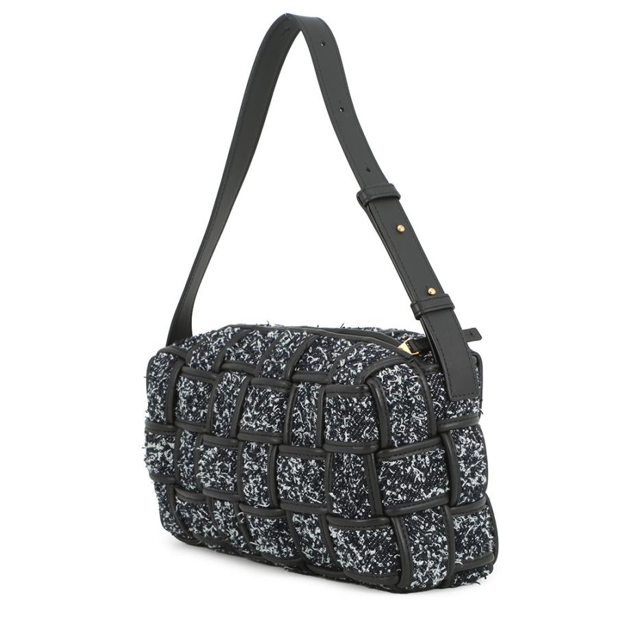 ボッテガヴェネタ ショルダーバッグ ブリックカセット マキシイントレチャート ツイード レザー BOTTEGA VENETA バッグ 黒 【安心保証】_1