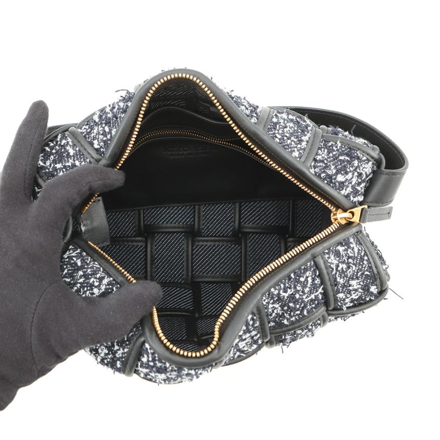 ボッテガヴェネタ ショルダーバッグ ブリックカセット マキシイントレチャート ツイード レザー BOTTEGA VENETA バッグ 黒 【安心保証】_4