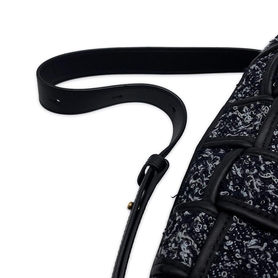 ボッテガヴェネタ ショルダーバッグ ブリックカセット マキシイントレチャート ツイード レザー BOTTEGA VENETA バッグ 黒 【安心保証】_7