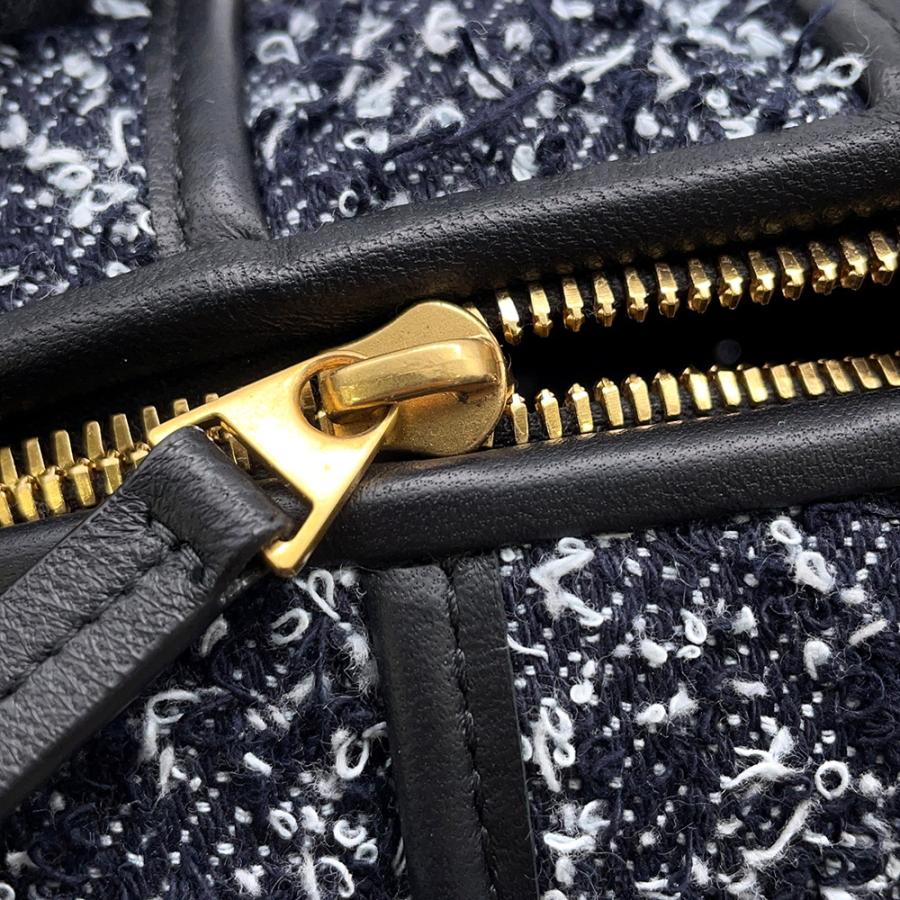 ボッテガヴェネタ ショルダーバッグ ブリックカセット マキシイントレチャート ツイード レザー BOTTEGA VENETA バッグ 黒 【安心保証】_9