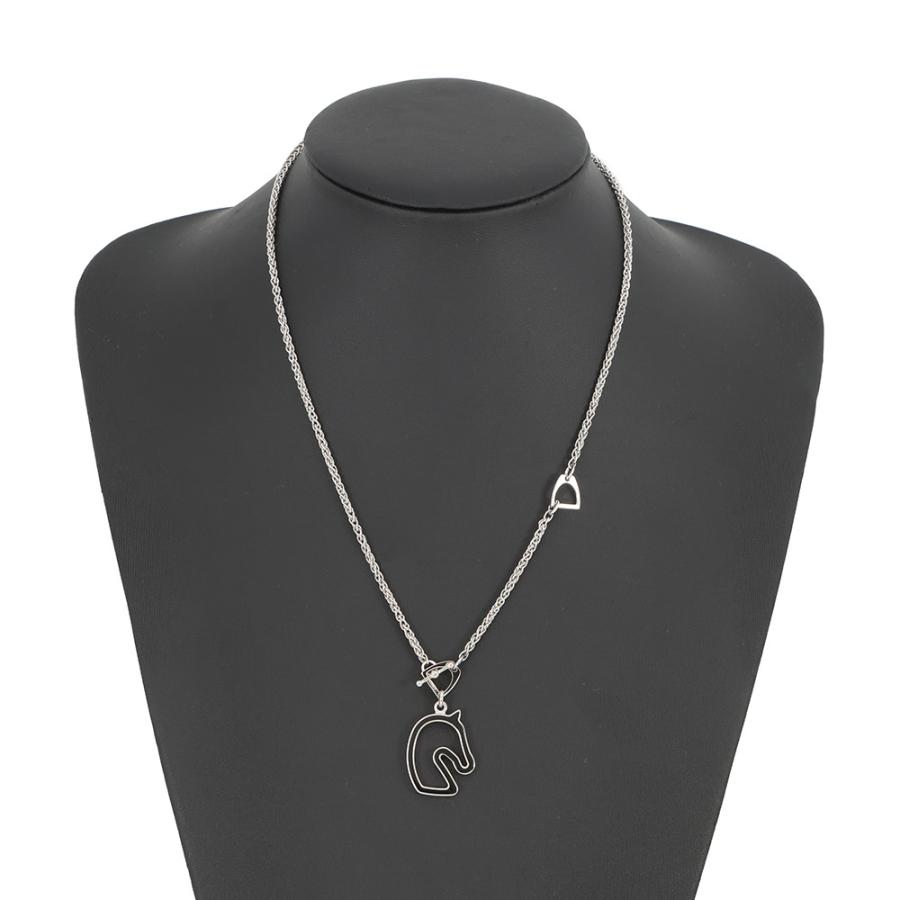 エルメス ネックレス トネール スモール ブラック/シルバー金具 HERMES