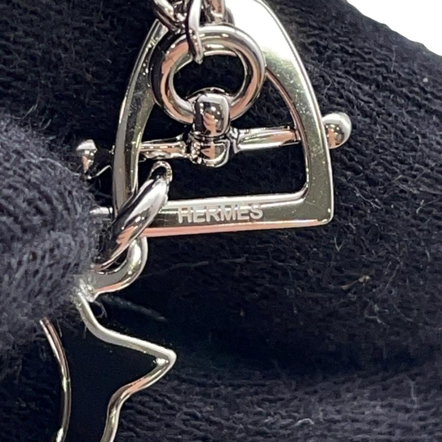 エルメス ネックレス トネール スモール ブラック/シルバー金具 HERMES 