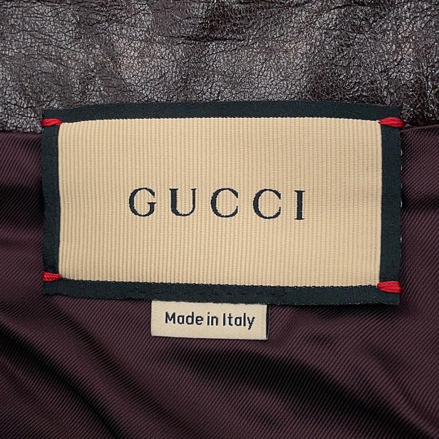 グッチ パンツ ストレートレザーパンツ ラムスキン メンズサイズ46 713493 GUCCI ボトムス_7