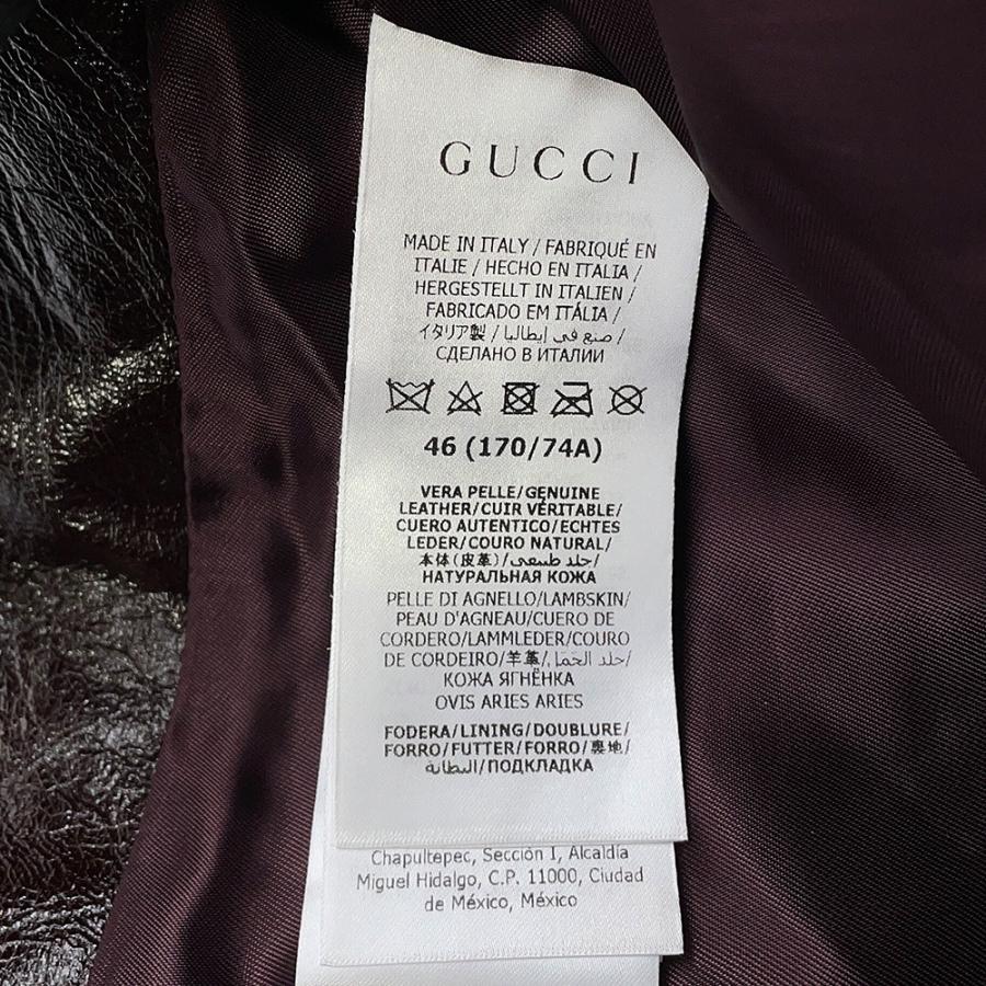 グッチ パンツ ストレートレザーパンツ ラムスキン メンズサイズ46 713493 GUCCI ボトムス_8