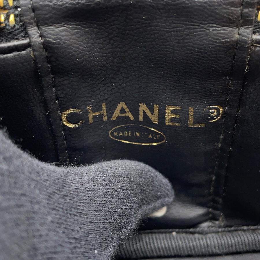 シャネル ハンドバッグ バニティバッグ ココマーク キャビアスキン 横型 A07058 CHANEL バッグ 黒 【安心保証】の画像
