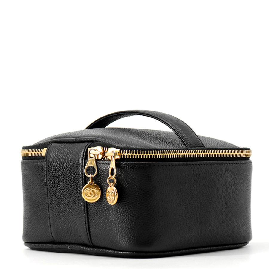 シャネル ハンドバッグ バニティバッグ ココマーク キャビアスキン 横型 A07058 CHANEL バッグ 黒 【安心保証】の画像
