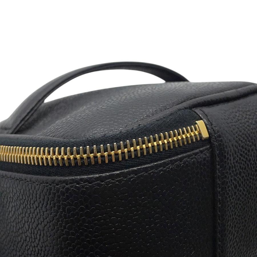 シャネル ハンドバッグ バニティバッグ ココマーク キャビアスキン 横型 A07058 CHANEL バッグ 黒 【安心保証】の画像