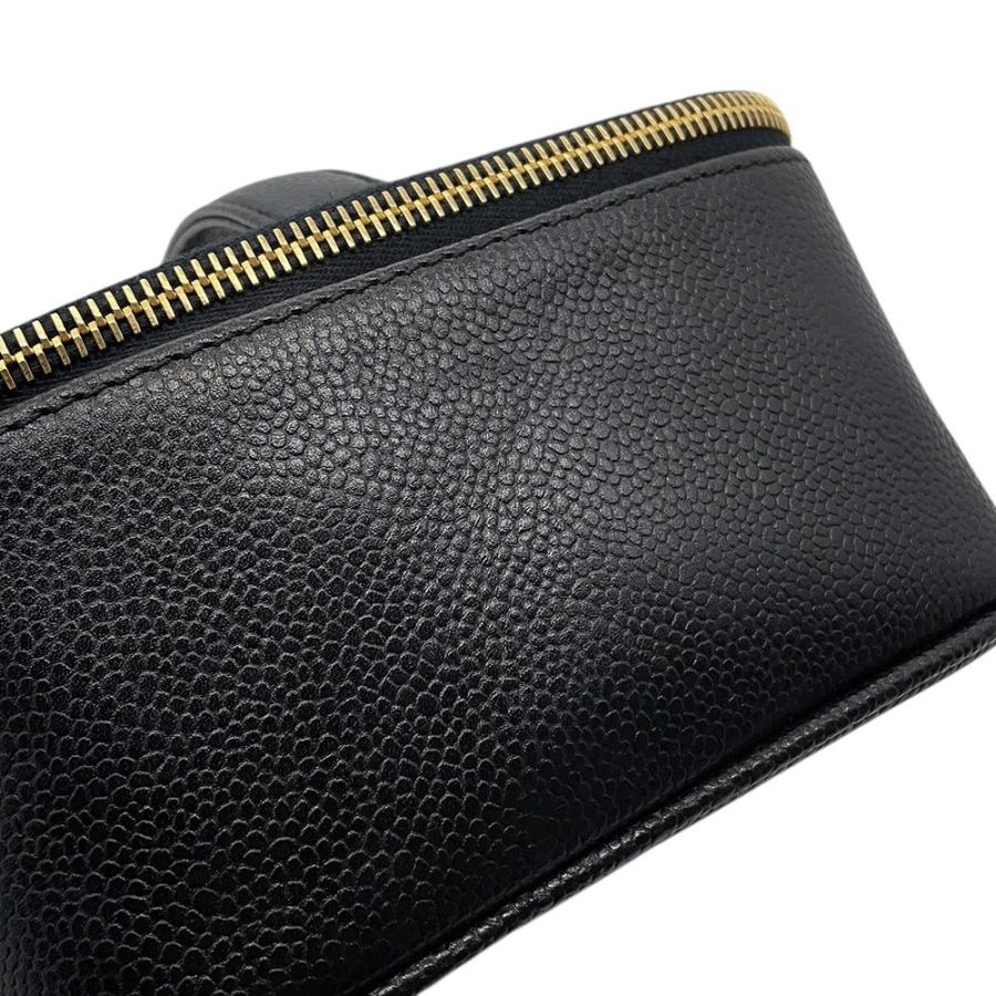 シャネル ハンドバッグ バニティバッグ ココマーク キャビアスキン 横型 A07058 CHANEL バッグ 黒 【安心保証】の画像