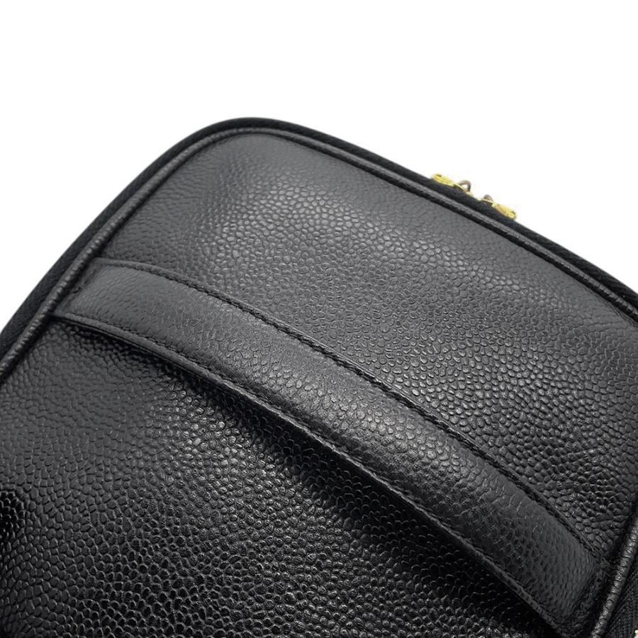 シャネル ハンドバッグ バニティバッグ ココマーク キャビアスキン 横型 A07058 CHANEL バッグ 黒 【安心保証】の画像