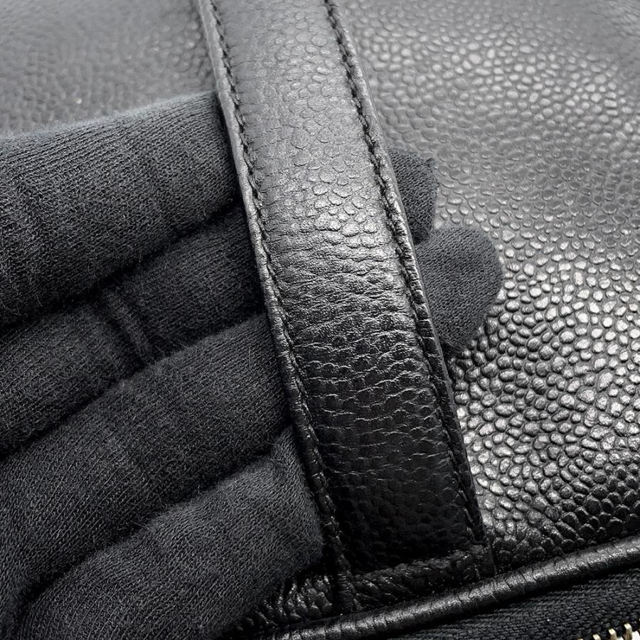 シャネル ハンドバッグ バニティバッグ ココマーク キャビアスキン 横型 A07058 CHANEL バッグ 黒 【安心保証】の画像