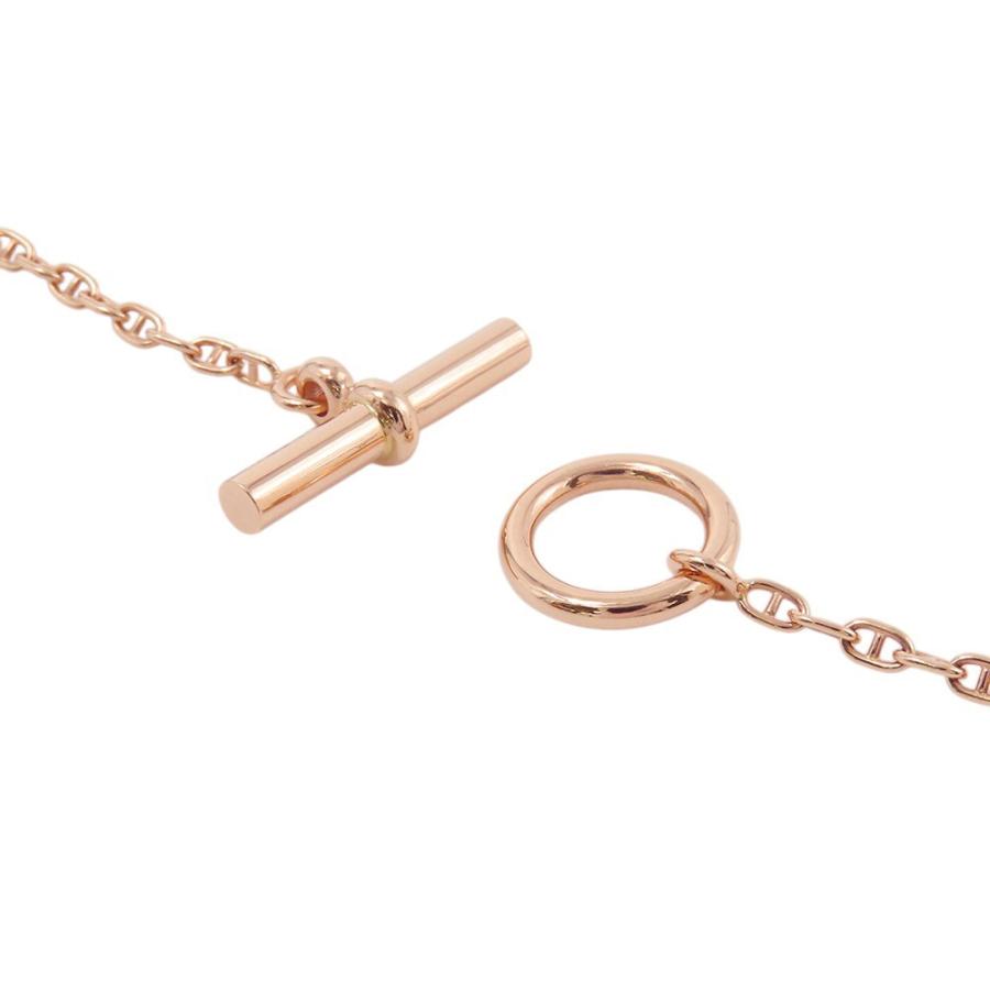 エルメス ネックレス シェーヌダンクル ファランドールPM ダイヤモンド 48P 計0.45ct K18PGピンクゴールド サイズST ペンダント 【安心保証】