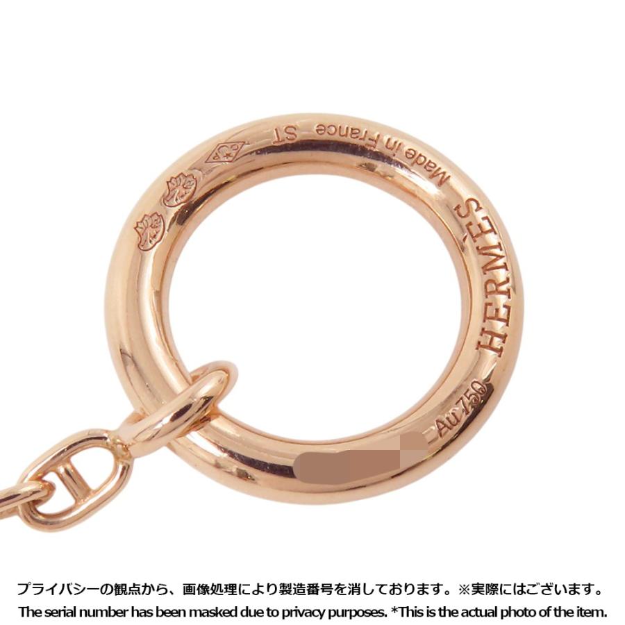 エルメス ネックレス シェーヌダンクル ファランドールPM ダイヤモンド 48P 計0.45ct K18PGピンクゴールド サイズST ペンダント 【安心保証】