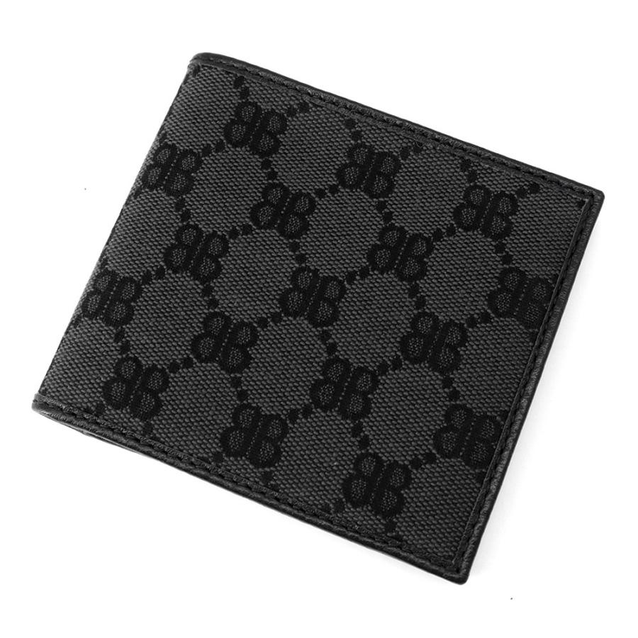 【新品未使用】GUCCI BALENCIAGA 二つ折り財布 総柄 バレンシアガ 二つ折り財布 グッチコラボ ザ ハッカー プロジェクト