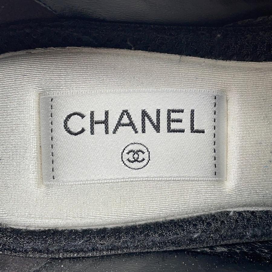 シャネル スニーカー ココマーク レディースサイズ38 カーフスキン G46733 CHANEL 靴 黒 【安心保証】_10