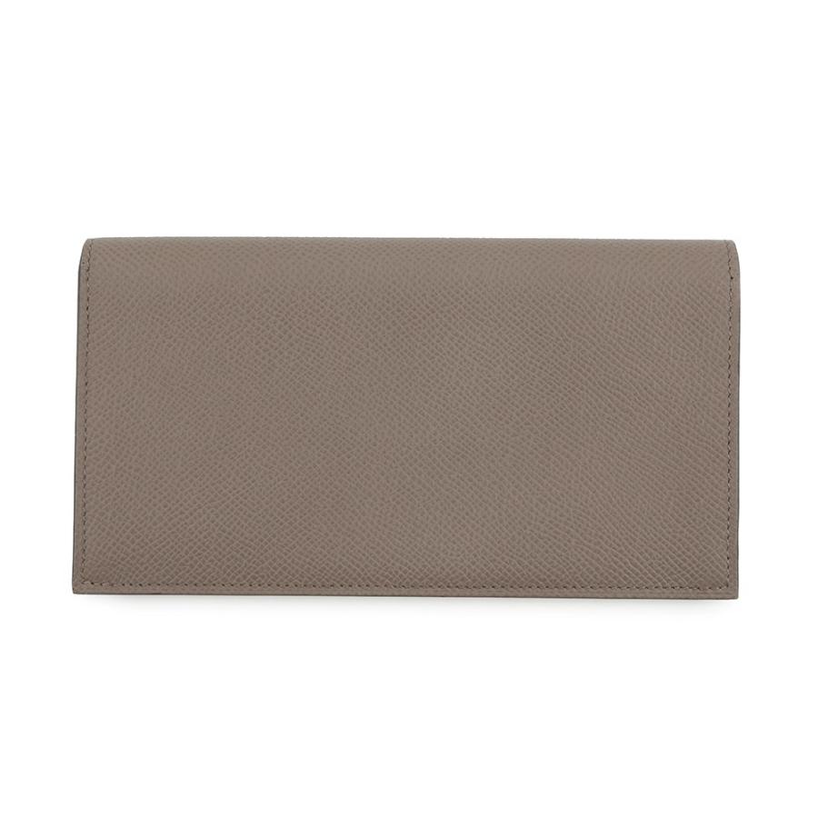 エルメス 二つ折り長財布 シチズンツイル ロング エタン/シルバー金具